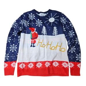 Yidarton Men's Retro "HoHoHo" Sweater Knitted Christmas Jumper Size XL Slimming